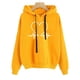 thumbnail image 3 of Gibobby Sudadera de Manga Larga el amor de las mujeres imprimió camiseta encapuchada suelta de manga larga drawstring blouse top （Amarillo， XXL), 3 of 3