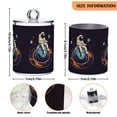 thumbnail image 5 of Yayeee 2 Pack Qtip Holder Bathroom Cotton Swab Canister with Lid Clear Dispenser Set, Black Astronaut Record, 5 of 6
