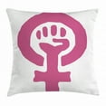 thumbnail image 1 of Feminist Throw Pillow Cushion Cover, Feminine Symbol of Feminism Ideology for Human Rights and Gender Equality, Decorative Square Accent Pillow Case, 20 X 20 Inches, Magenta and White, by Ambesonne, 1 of 2