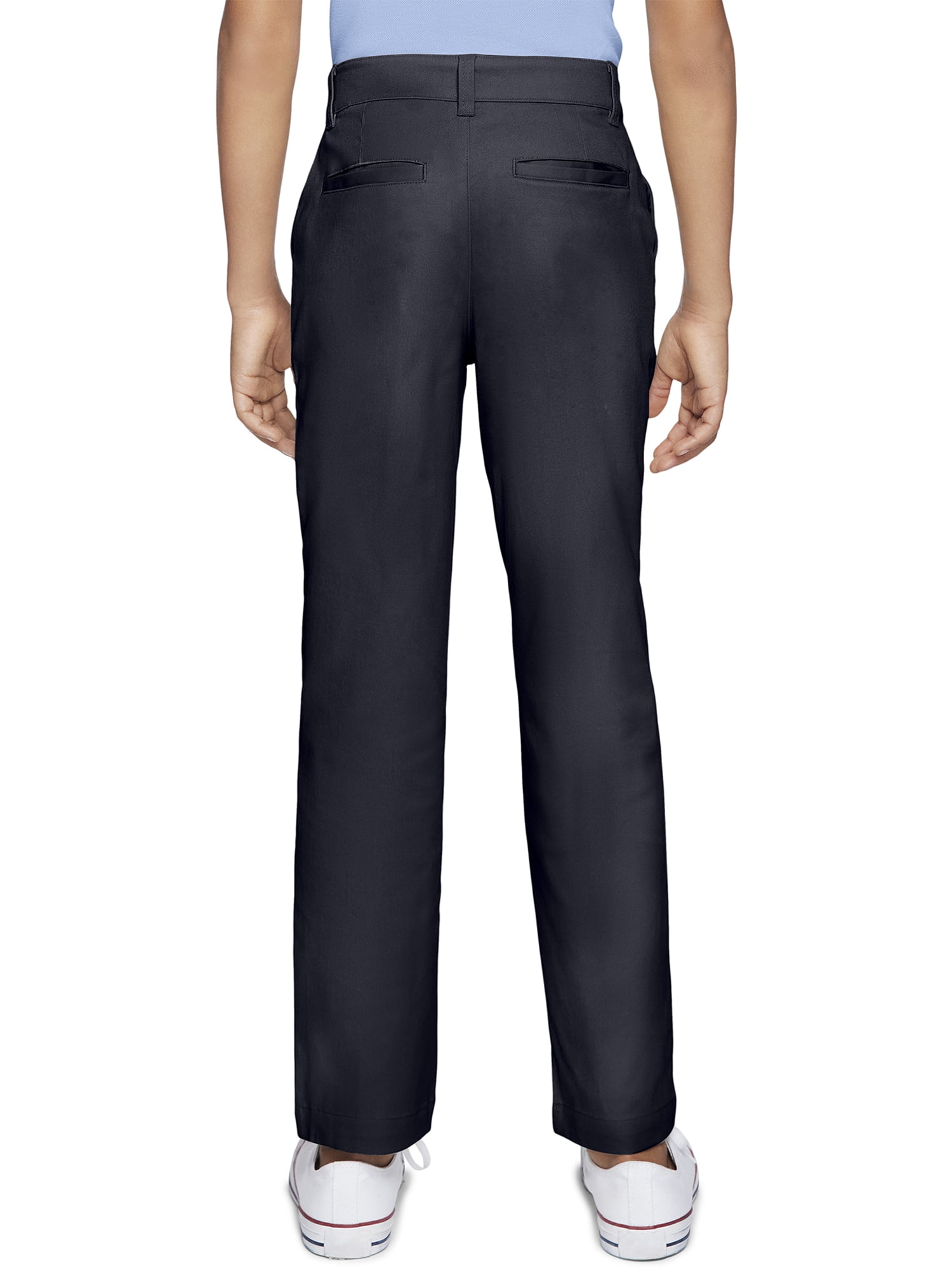 Wonder Nation Boys School Uniform Flat Front Pants, Sizes 4-18, Slim & Husky