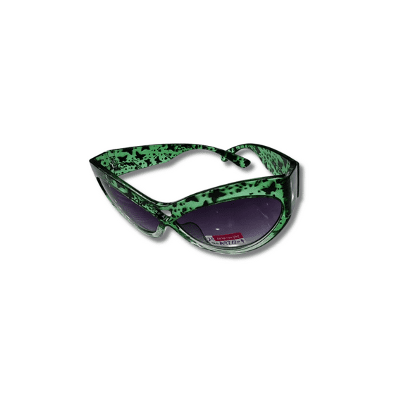 Green Speckled Sunglasses with Purple Lenses