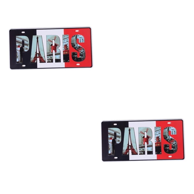 Yuarrent Decorative Tinplate Sigh Plaque Painting for Home Bar Wall 2piezas París 30x15cm