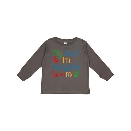 

Inktastic My Aunt in Maryland Loves Me Gift Toddler Boy or Toddler Girl Long Sleeve T-Shirt