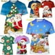 thumbnail image 3 of Camiseta de Navidad con estampado 3D para hombre y mujer, camisa informal de manga corta con cuello redondo, muñeco de nieve y alce, Unisex, 3 of 4