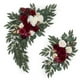thumbnail image 1 of Artificial Flower Swag Wedding Belt Flowers 2 Rose Flower Swag Arrangements Set ( Red), 1 of 5