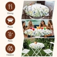 thumbnail image 6 of Botanical Flower Round Tablecloth 55-60 Inch Round Fitted Table Cloth with Elastic Edge, Watercolor Colorful Floral Herbs Plants Waterproof Table Cover Protector for Outdoor Picnic Party Dining, 6 of 6