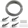 thumbnail image 2 of 2mm x 10m PVC Coated Stainless Steel Cable Hanging Frame with Wire Rope Fixed Codes Screw for Hanging Photo Clothes Lamp Curtains Max Load 30kg, 2 of 6