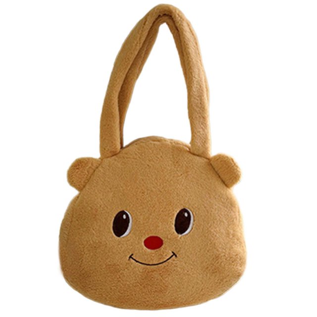 Playful Bear Cartoon Backpack Furry Bag Lovely Animal Photo Props Butter Animal for Teens Photo Props