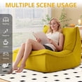 thumbnail image 3 of NBLDGT Bean Bag Chair for Adults, Single Lounge Chair with Lumbar Pillow, Comfy Floor Sofa with High-Resilience Foam, Lazy Accent Chair for Living Room, Bedroom, Apartment, Or Reading Corner, Yellow, 3 of 12