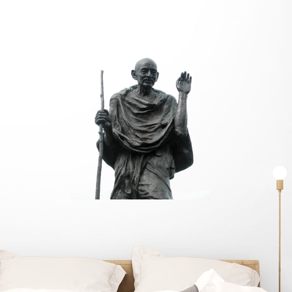Statue Ghandi Wall Mural by Wallmonkeys Peel and Stick Graphic (36 in H x 27 in W) WM94020