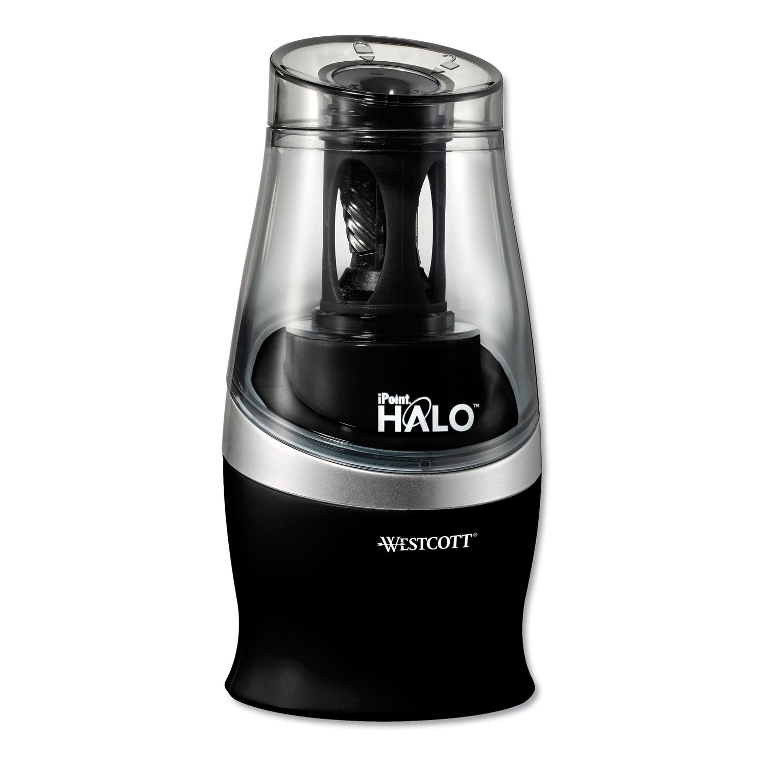 WESTCOTT iPoint Halo Electric Pencil Sharpeners, Black/Silver