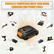 2-Pack Vanon 20V 4.0Ah Power Tool Battery Set for Worx WA3520 WA3525 WG629 WG155s WG156 WG251s WG255s WG540s WG890 WG891 WG921