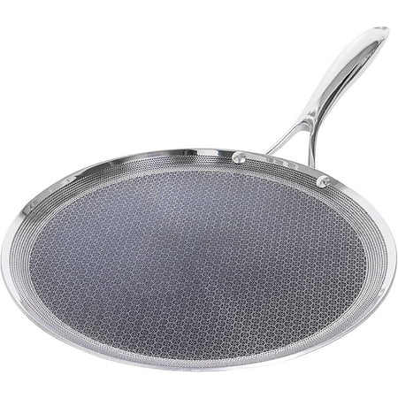 HexClad Hybrid Nonstick Griddle Pan, 12-Inch, Stay-Cool Handle, Dishwasher and Oven Safe, Induction Ready, Compatible with All Cooktops