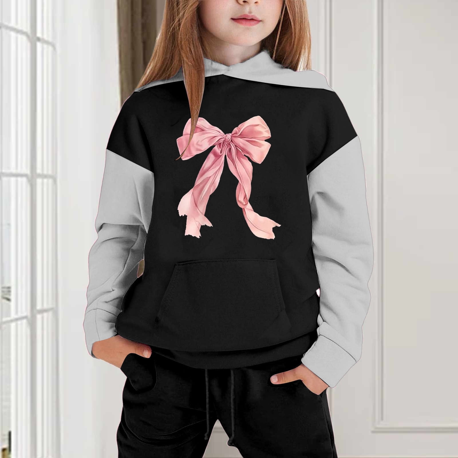 Children's Coloured Sleeved Long Sleeved Hooded Top Hoodie Pant
