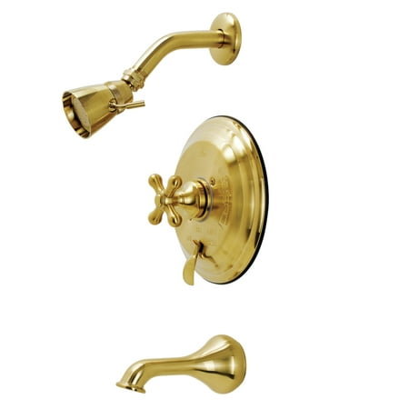 Kingston Brass KB36370AX Restoration Tub and Shower Faucet, Brushed Brass