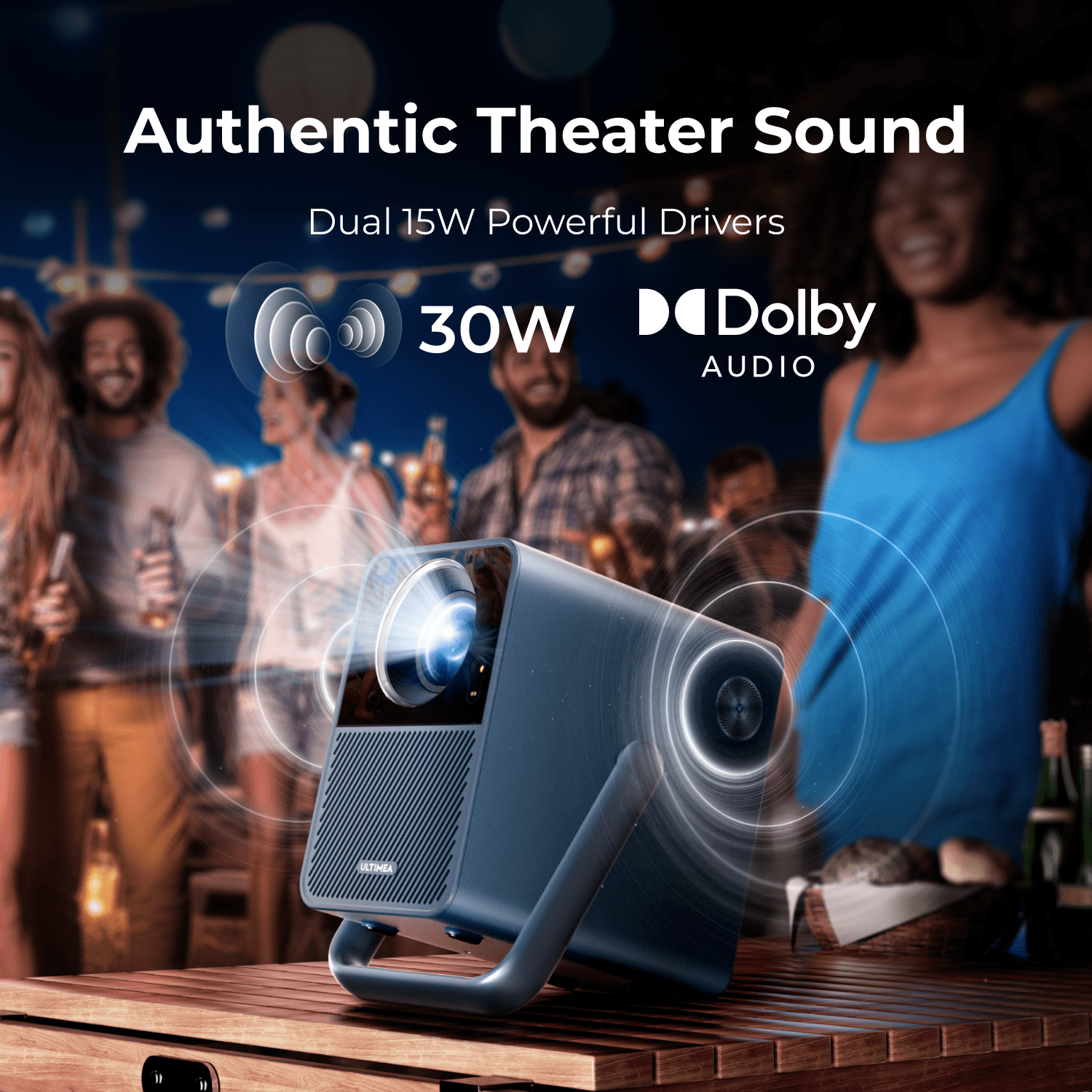 ULTIMEA Projector 4K Supported Smart Projector With Android TV, Netflix Certified, 1000 ANSI Lumens Projector Native 1080P, Dolby Audio, Home Theater Outdoor Projector, Poseidon E40