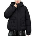 thumbnail image 6 of UYISJ Womens Puffer Jacket Full Zip Quilted Hooded Bubble Coats Padded Jacket Long Sleeve Winter Warm Coat with Pocket XXL, 6 of 7