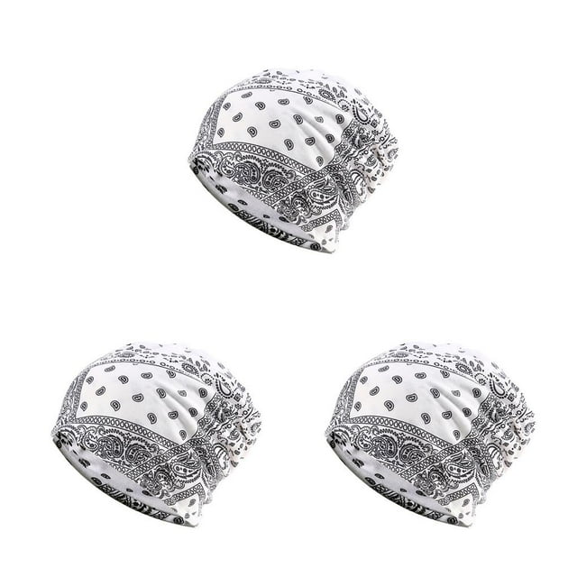 Qarigey Beanie Hat Estilo étnico Hijab Estampado Turbante Moda Gorros de protección para los oídos Accesorios para el cabello Bonnet Flor Type1 NO1