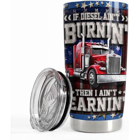 Trucker Tumbler 20oz Trucker Gifts for Truck Driver Stainless Steel Insulated Tumblers Coffee Travel Mug Cup Truckers Appreciation Gift for Men Dad