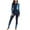 Navy, variant on Dezsed Women Long Sleeve One Piece Swimsuit Zipper Printed Surfing Bathing Suit UPF 50+ Athletic Swimwear Jumpsuit Black L