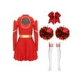 thumbnail image 4 of iiniim Uniforme Sportif de Cheerleading Classique de Lycée pour Femmes Cheerio Robe Fantaisie Rouge A S, 4 of 7