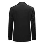 Cloudstyle Men's Solid Color Notch Lapel Two-Button Linen Blazer - Casual Regular Fit Spring/Fall No Back Vent Jacket