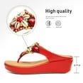 thumbnail image 3 of Pmoiste Women's Flip Flop Shoes Summer Platform Sandals Beach Shells Wedge Sandals for Women Red 4.5, 3 of 5