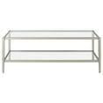 thumbnail image 3 of Henn&Hart 45" Satin Nickel Finish Metal/Glass Coffee Table, 3 of 8