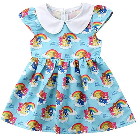 

Baby Girls Summer Princess Dress Casual Short Sleeve Rainbow Sundress