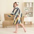 thumbnail image 4 of FORMRS Niños Bathrobe Unisex Hooded Robe Soft Plush Pajamas Sleepwear, Size 7-9T, Retro Colorful Stripes, 4 of 7