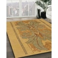 thumbnail image 2 of Ahgly Company Indoor Round Abstract Yellow Abstract Area Rugs, 3' Round, 2 of 6