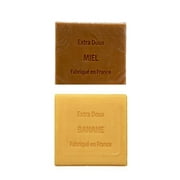 Du Monde a La Provence Miel Honey/Banane Banana Soap Made in France 100g - Combi-Pack