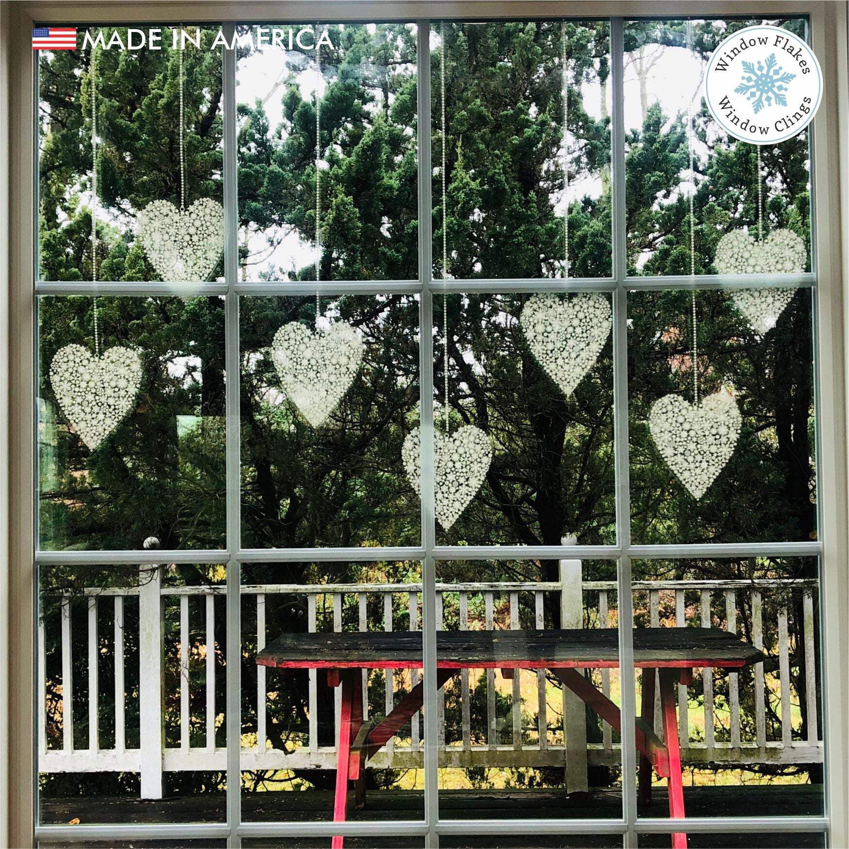 12"  6" Snowflake Valentine Hearts