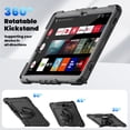 thumbnail image 5 of For Samsung Galaxy Tab S10 Plus/S9 FE+/S9+ Case 12.4 inch, 360 Rotating Shockproof Cover with Stand, Screen Protector, Shoulder Strap (SM-X820/X810/X610), Black, 5 of 7