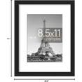 thumbnail image 5 of HearthHarmony 8.5 By 11 Picture Frame, Display Pictures 6x8 with Mat or 8.5 x 11 Without, Wall Hanging Photo Frames, Black, 1 Pack, 5 of 12