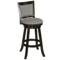 thumbnail image 2 of Cortesi Home Ferne Solid Wood Swivel Barstool, 29" Gray Fabric, 2 of 5