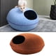 thumbnail image 1 of Cama premium para , cueva desmontable con cremallera, cama para mascotas, cama para mascotas, escondite semicerrado, casa , Marrón Colco Cueva de la cama del gato, 1 of 7