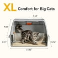 thumbnail image 2 of Extra Large Stainless Steel Litter Box with Lid, High Sided Enclosed Metal Cat Litter Pan, Dog Proof Front Entry Top Exit, Odor Control Easy Clean Leak Proof, Includes Scoop & Step, Light Gray, 2 of 8