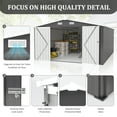 thumbnail image 4 of Outdoor Storage Shed 10×14 FT with 3 Lockable Doors,Utility Tool Shed Metal Storage Garden Sheds Frame and 4 Vents,for Backyard,Patio,Lawn,dark Grey, 4 of 8