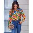 thumbnail image 4 of Blusa Zeagoo con botones y estampado floral elegante para mujer, 4 of 6