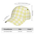 thumbnail image 2 of Fotbe Lemon Yellow Checkboard Gorro Clásico de Béisbol, Gorra Ajustable con Broche Snapback, Gorro de Exterior de Algodón Suave, 2 of 6
