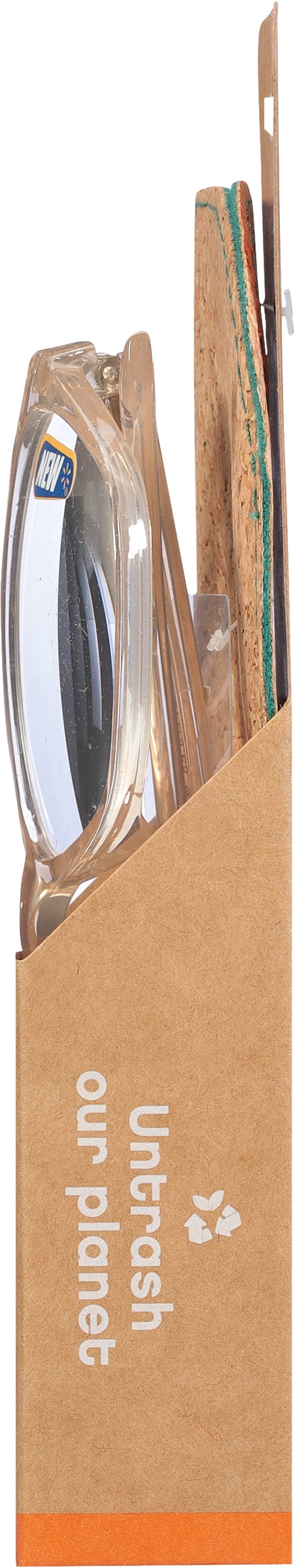 (2 pack) B.E Bio Eyes Womens Cateye Reading Glasses Made from Recycled Plastic Sage +2.50 in Nude