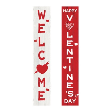 1Pcs 11.8 W x 70.87 L Love Valentine s Day Couplet Valentine s Day Couplet Decoration Valentine s Day Indoor Outdoor Party Couplet Decoration for Any Backyard Lawn And Garden