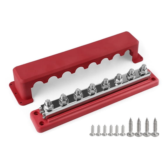 Heavy Duty 600A Bus Power Distribution Block Busbar Box (3/8") Terminals Studs Module Design 48V