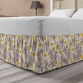 thumbnail image 1 of Floral Bed Skirt, Jolly Nature Spring Revival Daffodil Muscari Butterfly Rhythmic Print, Elastic Bedskirt Dust Ruffle Wrap Around for Bedding Decor, 4 Sizes, Pale Salmon Multicolor, by Ambesonne, 1 of 2