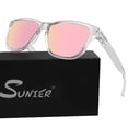 thumbnail image 5 of Sunier Vintage Polarized Women's Sunglasses Stylish Transparent Frame for Young Girls-2 Pairs, 5 of 6