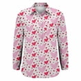 thumbnail image 4 of Gkeoshab 2026 Women's Button-Down Half Placket Shirt Left Pocket Long Sleeve Autumn Top Fragrant Linen Blouse Pink 3XL, 4 of 4