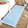 thumbnail image 7 of Towallmark 2x6 Washable Area Rug, Ultra Soft Low Pile Non-Slip Carpet, Modern Scalloped Print Floor Mat for Living Room Bedroom Home Decor, Light Blue, 7 of 7