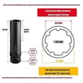 thumbnail image 4 of Fuel Wheel Lug Nut Key 7 Spline Sockets Wrench Replacement Aftermarket Lug Nuts for 14x1.5,14x2.0Black, 4 of 5