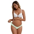 thumbnail image 4 of Unique Bargains Women's Cotton Low Waist Under the Bump Maternity Briefs 2XL Light Green, 4 of 6